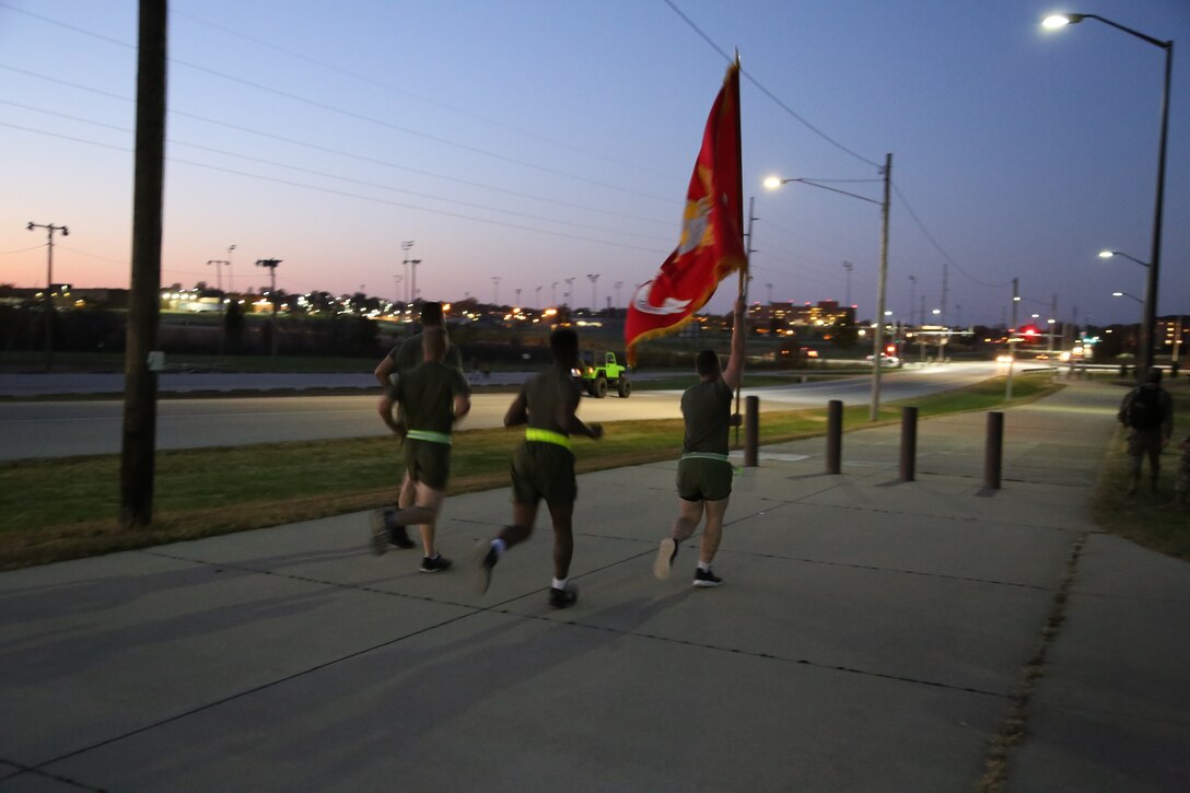 To commemorate 245 years of our Corps service to its Country,  the Marines of the Ozarks from Marine Corps Detachment, Fort Leonard Wood ran 245 continuous miles 4-6 Nov 2020 aboard Fort Leonard Wood