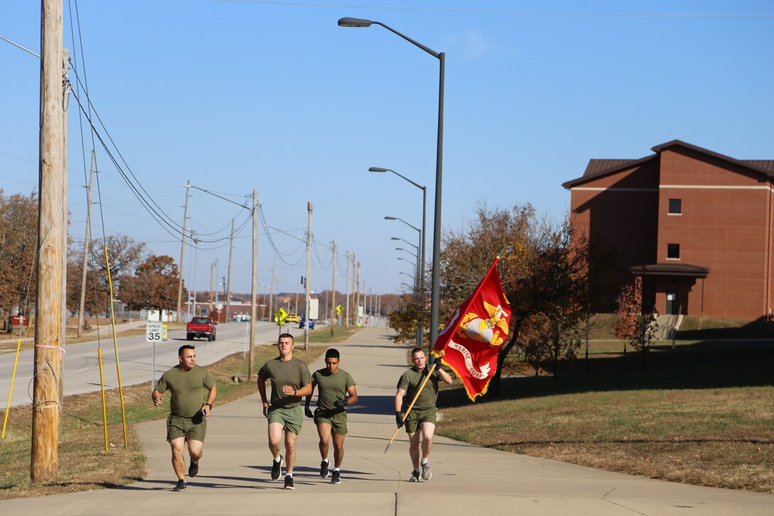 To commemorate 245 years of our Corps service to its Country,  the Marines of the Ozarks from Marine Corps Detachment, Fort Leonard Wood ran 245 continuous miles 4-6 Nov 2020 aboard Fort Leonard Wood