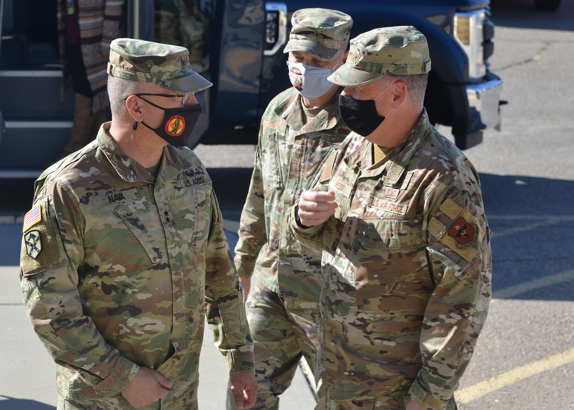 AETC commander and command chief meet New Mexico national Guard adjutant general at Kirtland AFB