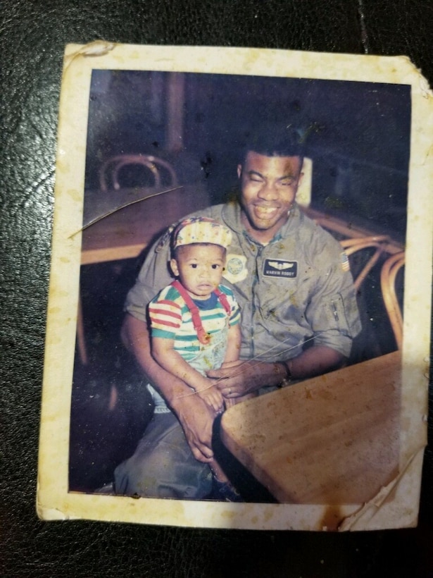 IN THE PHOTO, Ensley Engineer Yard Shops Unit Chief Marvin Roddy and his son, Pumping Plant Project Manager Marsalis Roddy together when Marsalis was young. They work together for the Memphis District U.S. Army Corps of Engineers. This father and son pair are probably a duo many fathers and sons try to emulate, especially if they work together like the Roddy’s do. (Courtesy photo)