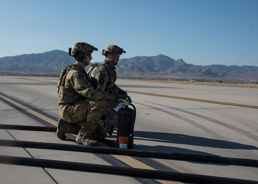 A photo of an Airman doing a FARP mission