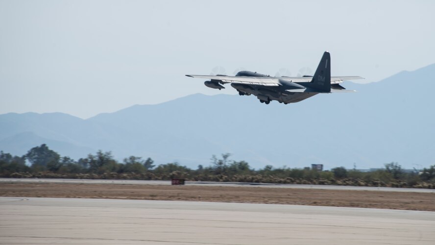 A photo of an aircraft taking off