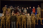 Members of the 73rd Intelligence, Surveillance and Reconnaissance Squadron Detachment 2 pose for a group photo after an activation ceremony at Osan Air Base, Republic of Korea, Nov. 5, 2020. The ceremony was held to mark the deactivation of the 18th and activation of the 73rd ISRS detachment 2 as part of the U.S. Space Force.
