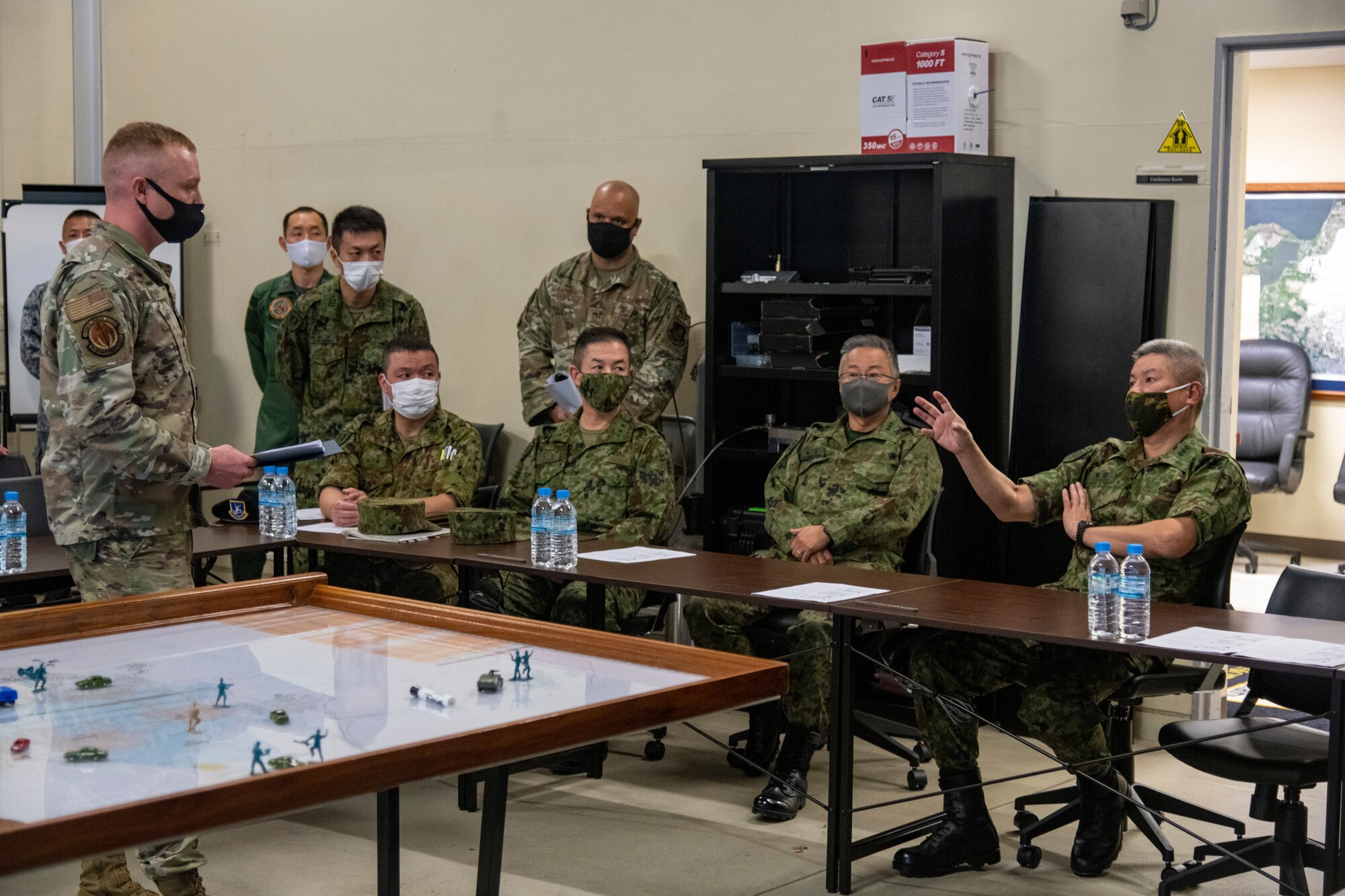 The 35th Security Forces Squadron practiced base defense with their Japanese counterparts during a bilateral Guard and Protect exercise, as part of Keen Sword 21, Oct. 26-28.