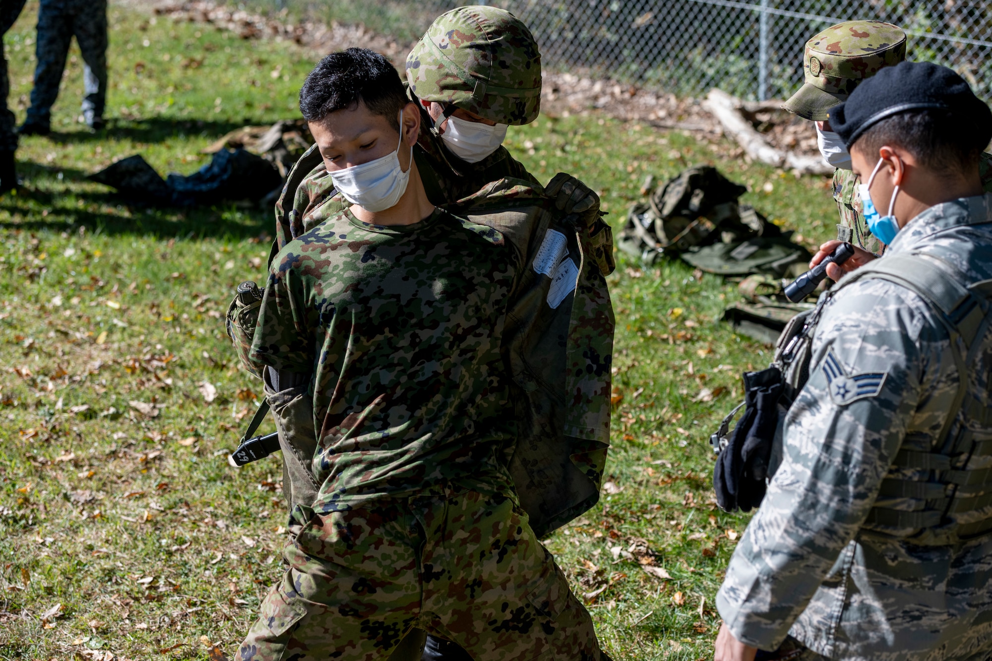 The 35th Security Forces Squadron practiced base defense with their Japanese counterparts during a bilateral Guard and Protect exercise, as part of Keen Sword 21, Oct. 26-28.