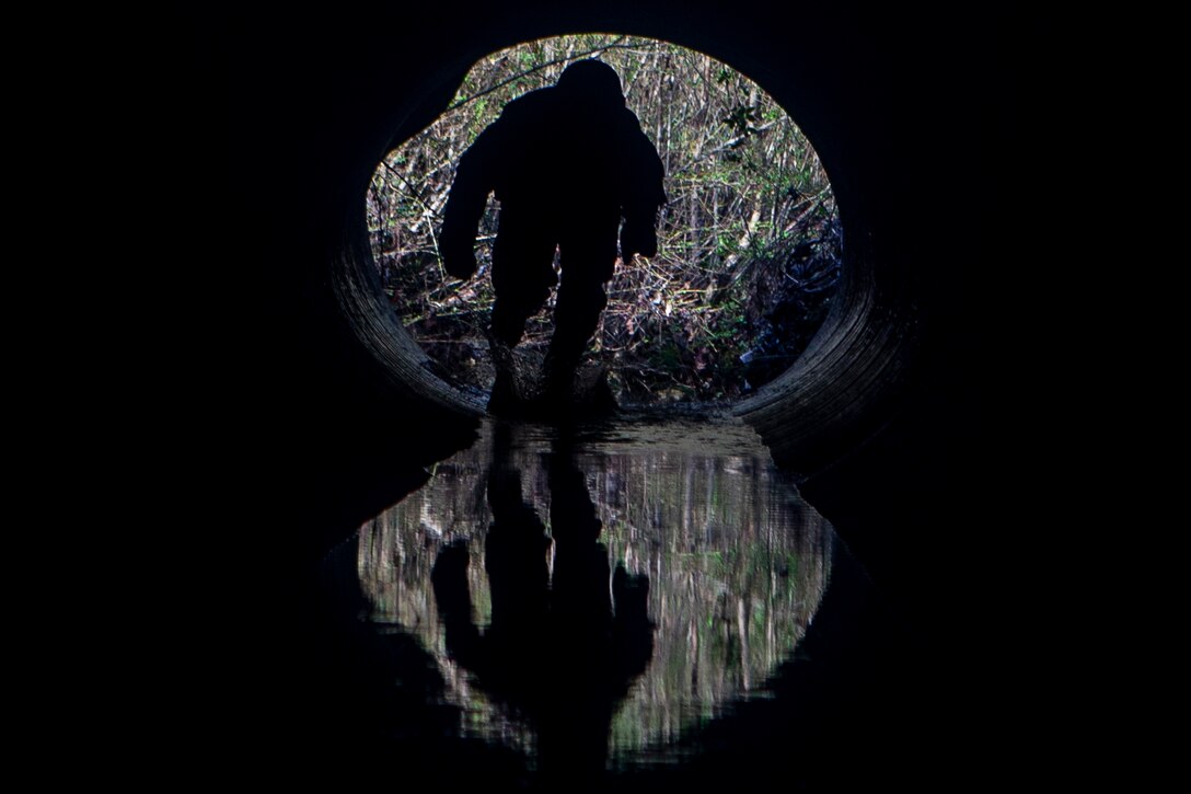 A U.S. Marine participates in an obstacle course during a Marine Corps birthday celebration on Camp Lejeune, N.C., Nov. 10.