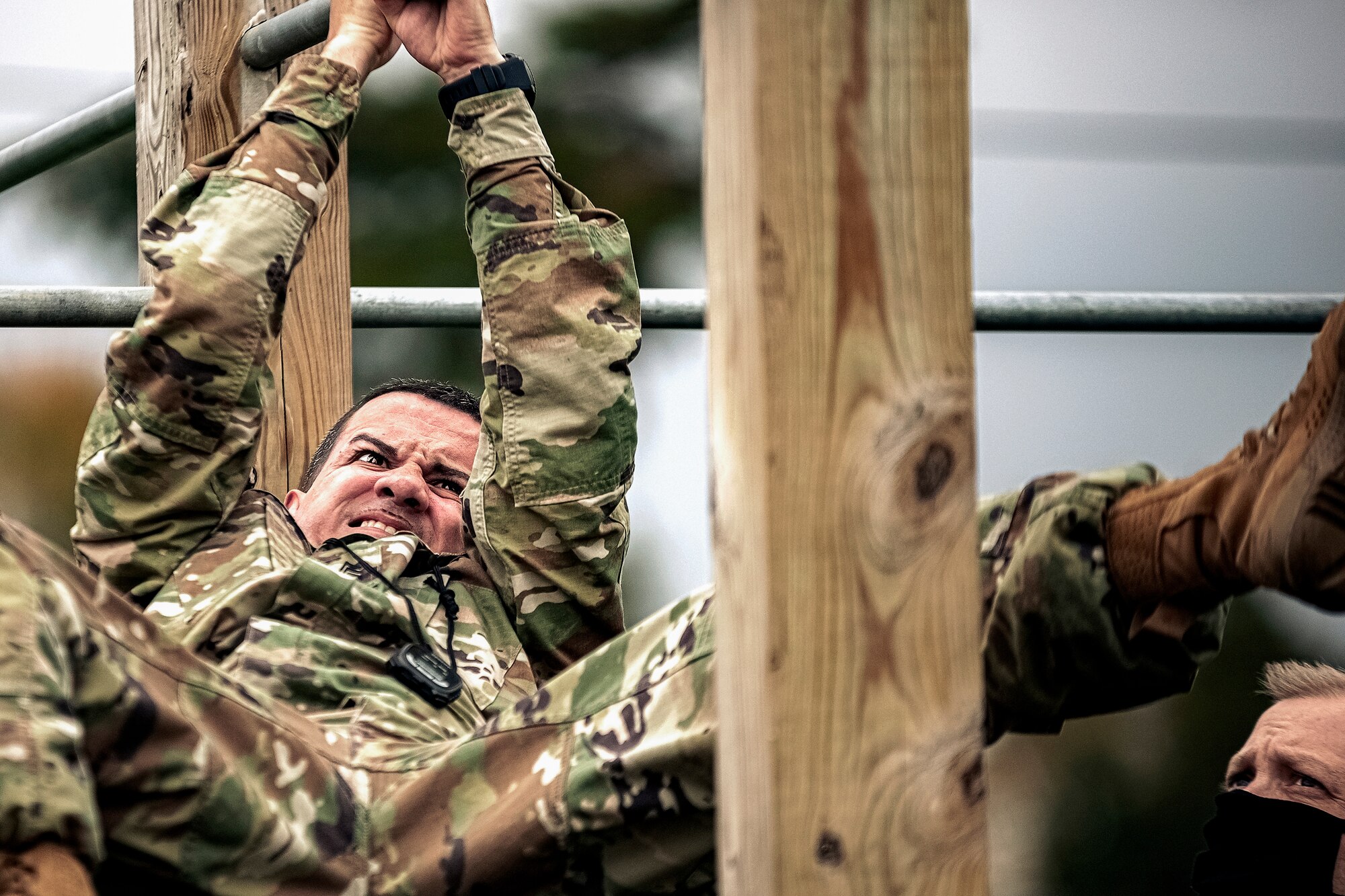 A photo of military member doing physical readiness training.