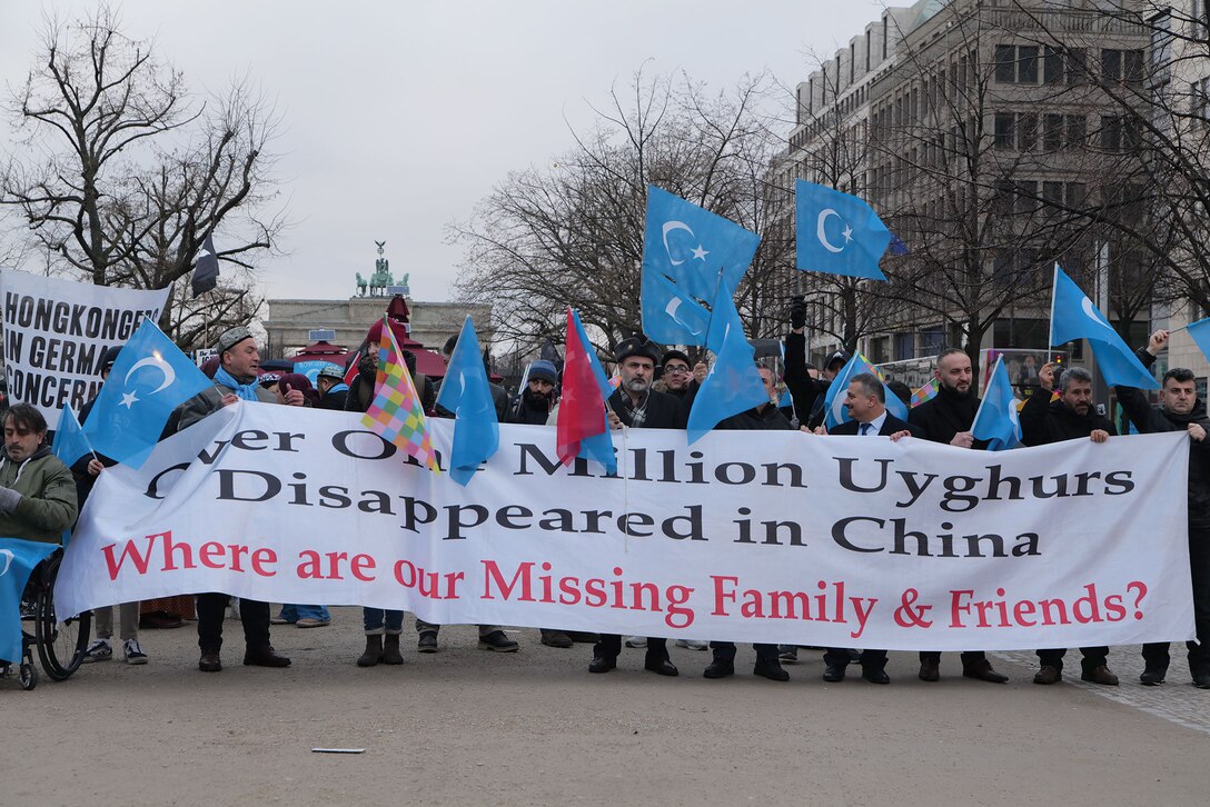 Demonstration for rights of Uighurs, Berlin, January 19, 2020