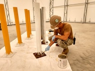 NMCB-3, Detail Diego Garcia, build a tension fabric structure.