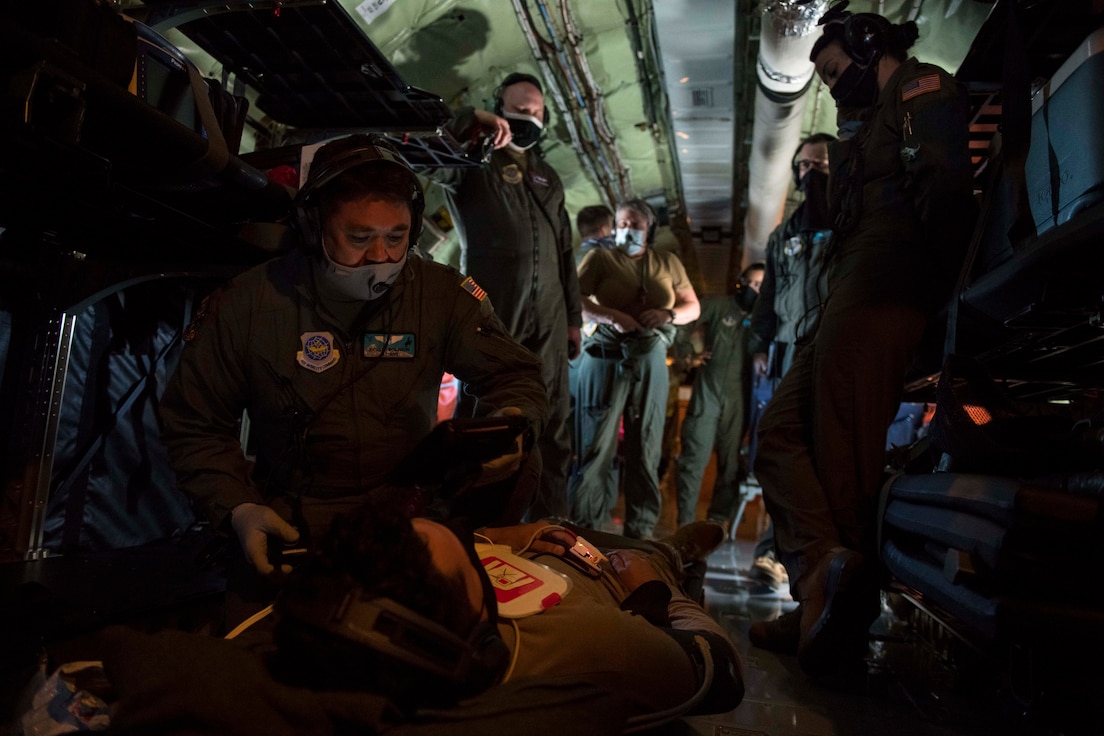 Fairchild AFB, Wyoming ANG support aeromedical evacuation across Pacific
