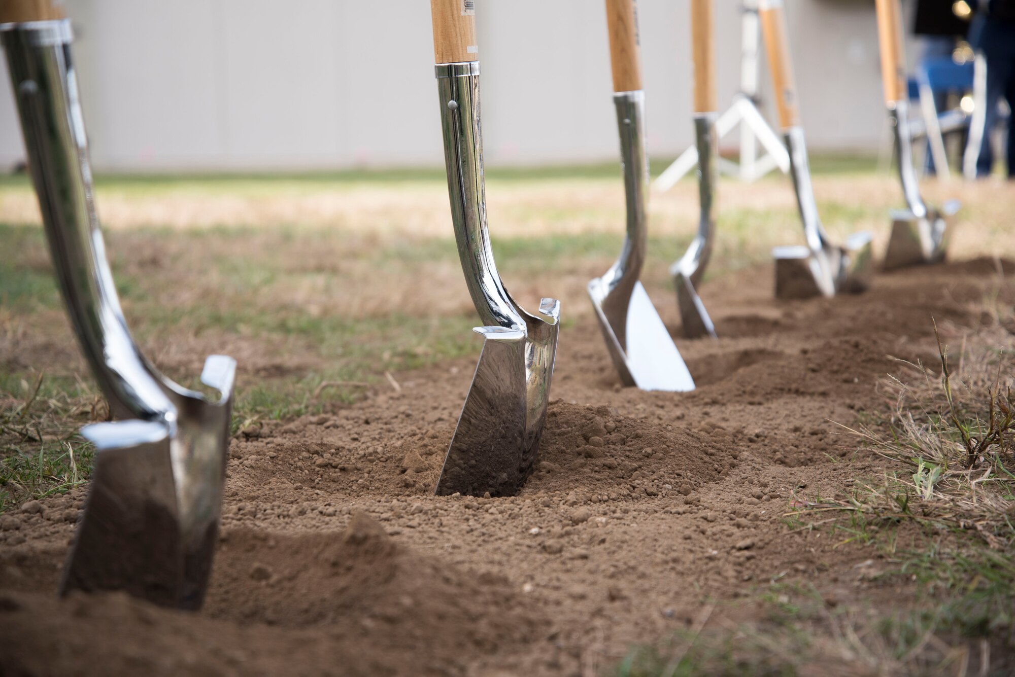 The future site of the National Air and Space Intelligence Center’s Intelligence Production Complex III is ready for construction following a groundbreaking event at Wright-Patterson Air Force Base, Ohio, Nov. 5, 2020. The IPC III building will add more than 255,000 square feet and nearly 1,000 analyst workstations to the premier service intelligence center for the U.S. Air Force and U.S. Space Force. (U.S. Air Force photo by Tech. Sgt. Nathan L. Maysonet)