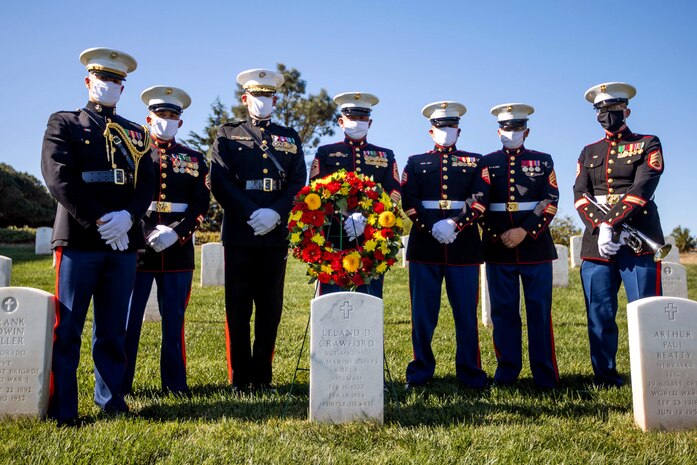 WEEKLY TOP SHOT! TOP SHOT WINNER! You voted and we listened, here is this week's winner!!

Marines of Marine Corps Recruit Depot (MCRD), San Diego, stand for a photo at following a wreath laying ceremony at the gravesite of former SgtMaj of the Marine Corps, SgtMaj. Leland D. Crawford, in San Diego, CA, Nov. 10, 2020.The wreath laying ceremony took place as an ongoing tradition of remembering our past Commandants and Sergeant's Major of the Marine Corps on the Marine Corps Birthday. (U.S. Marine Corps photo by Lance Cpl. Zachary T. Beatty)