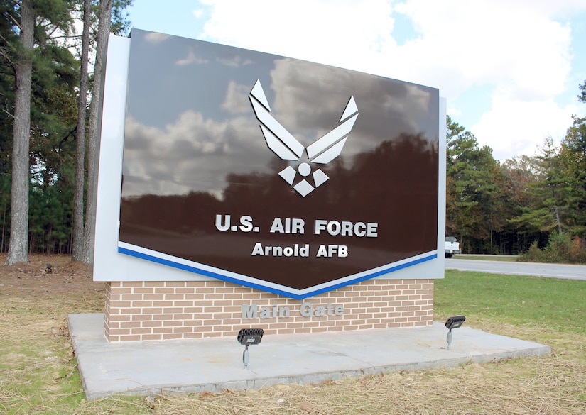 New sign installed at Main Gate of Arnold Air Force Base > Nellis Air