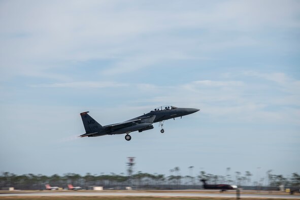 F-15E takes off
