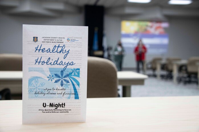a pamphlet reading j=healthy holidays sits on a table