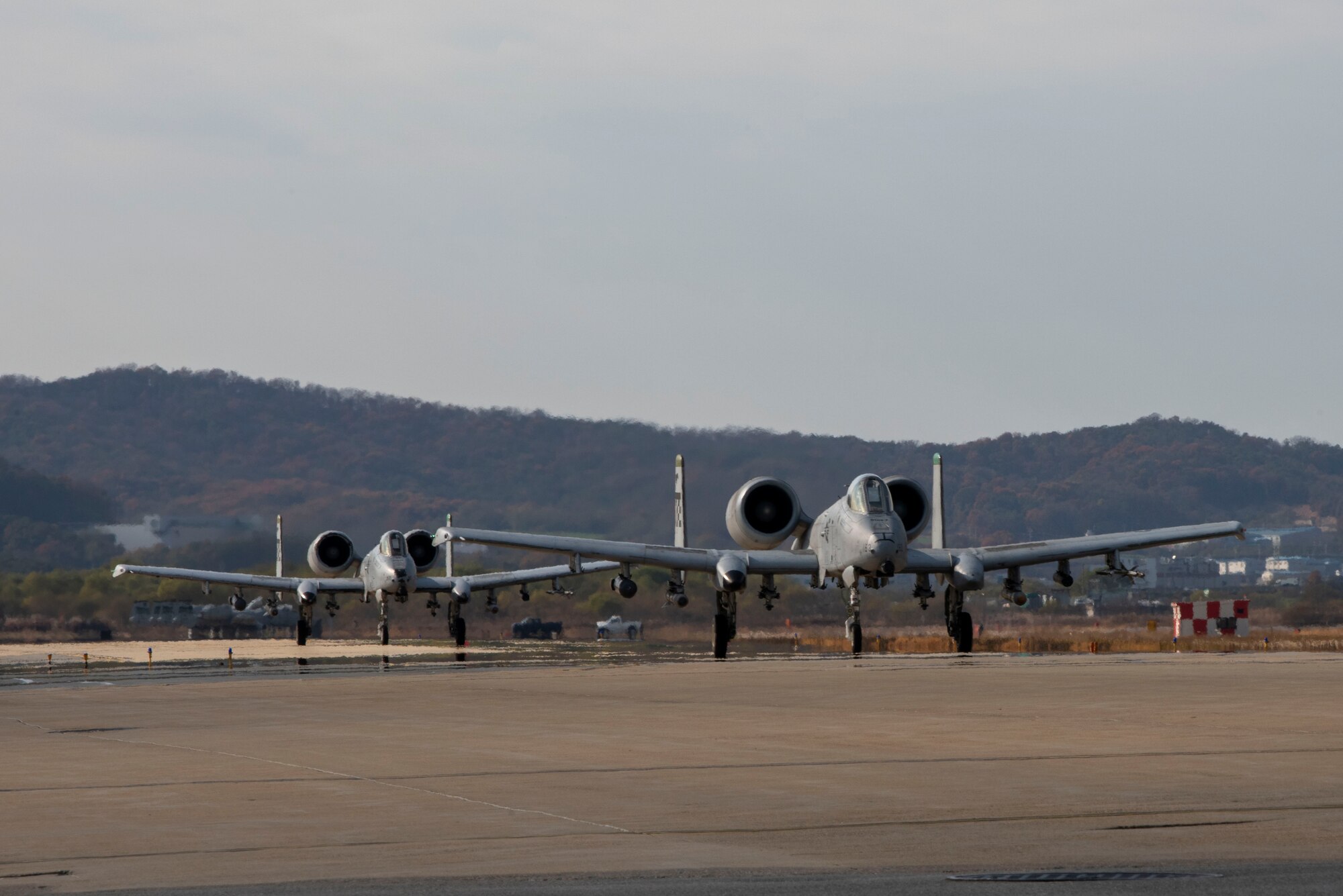 A-10s move down a taxi way