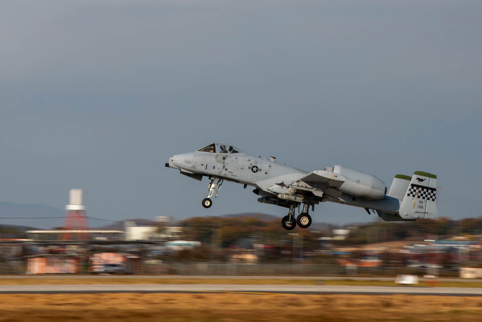 An A-10 takes off