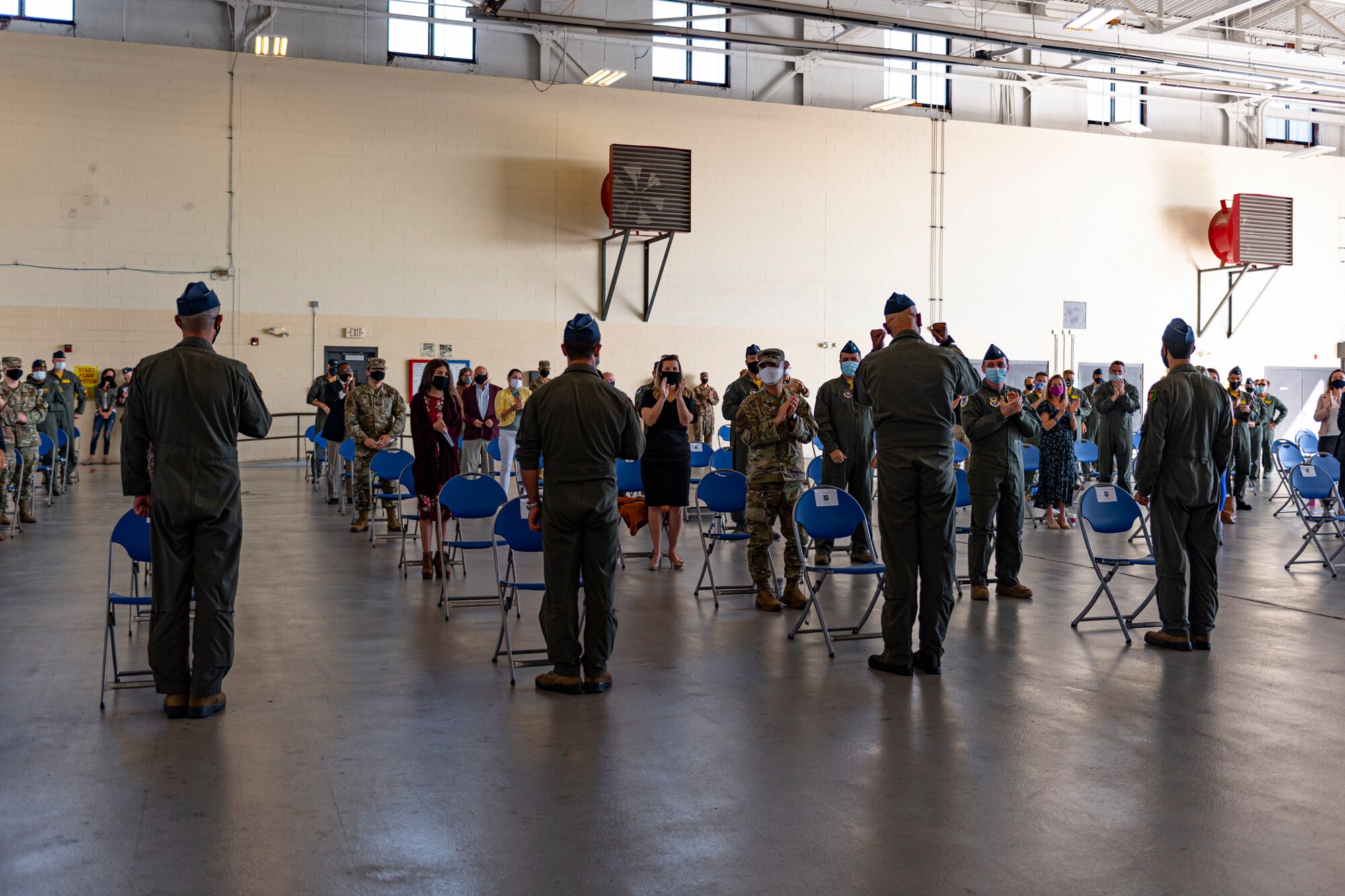 A photo of Afghan Air Force student pilots standing after a ceremony