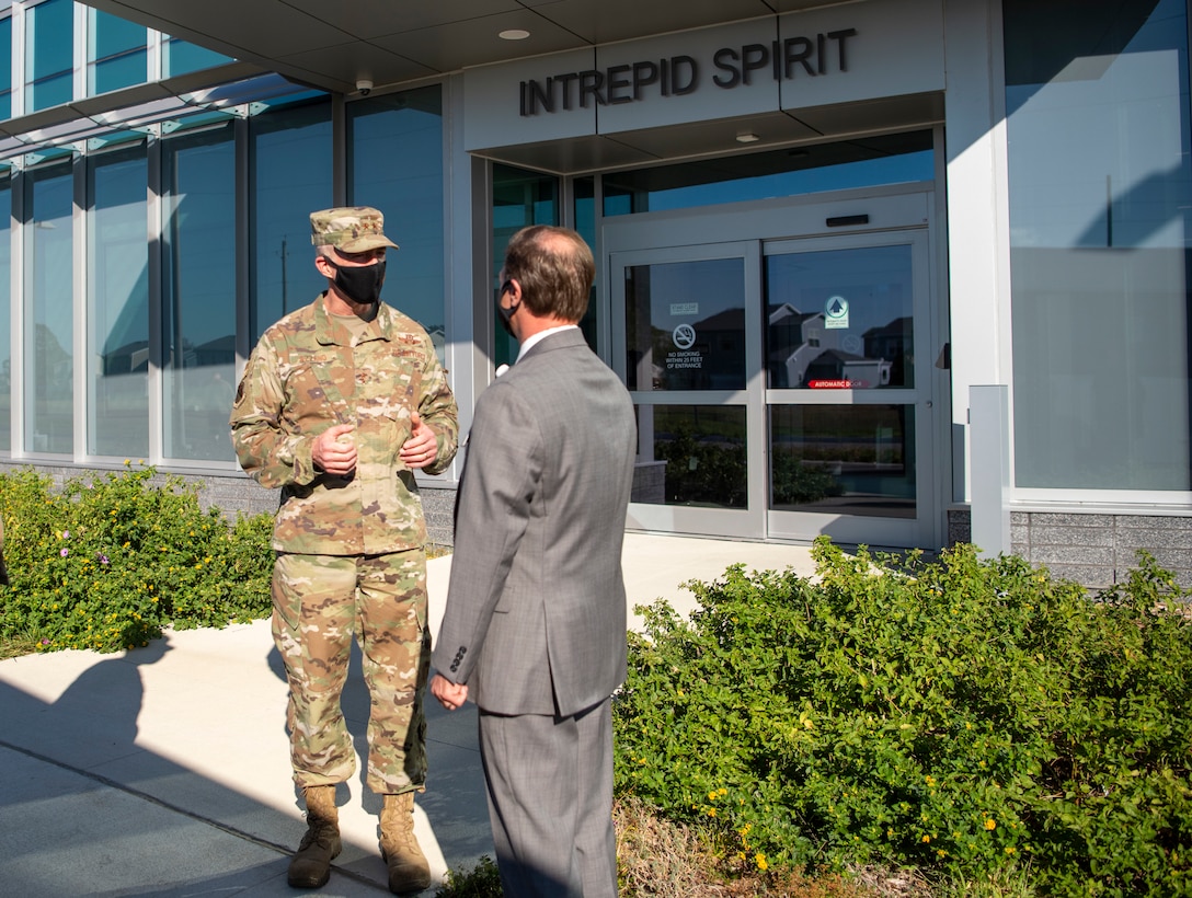 AFTC commander, command chief visit Eglin