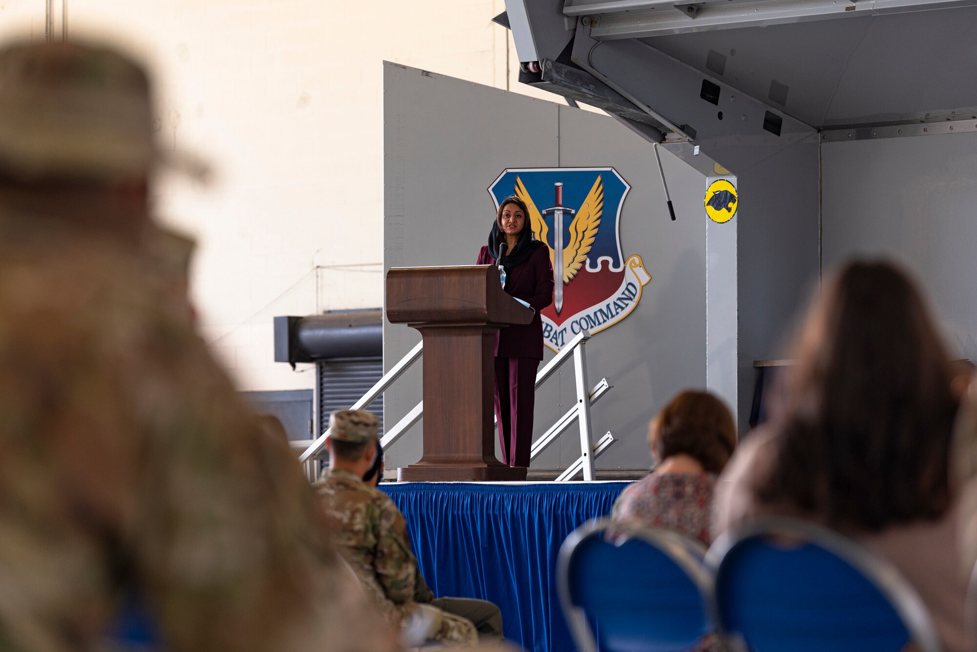 A photo of the ambassador of Afghanistan speaking at a ceremony