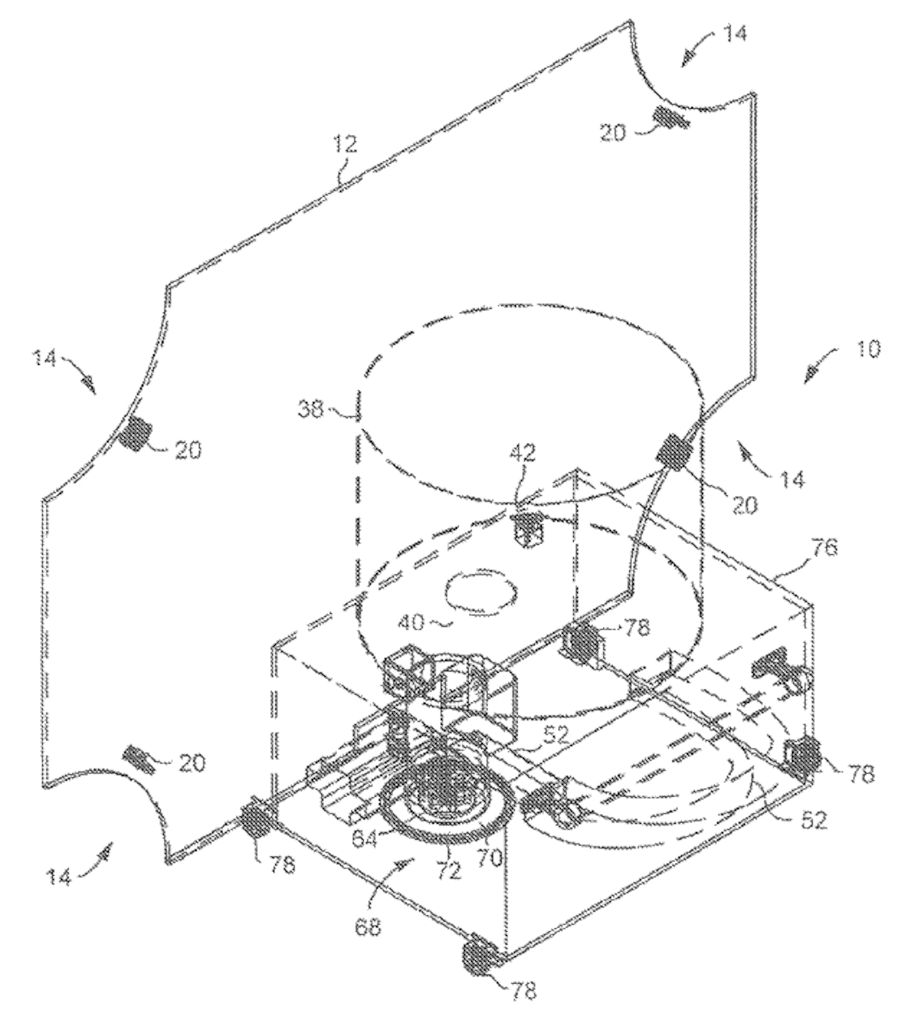 Rendering of USPat 10406417 of a hockey puck machine developed at the U.S. Air Force Academy.