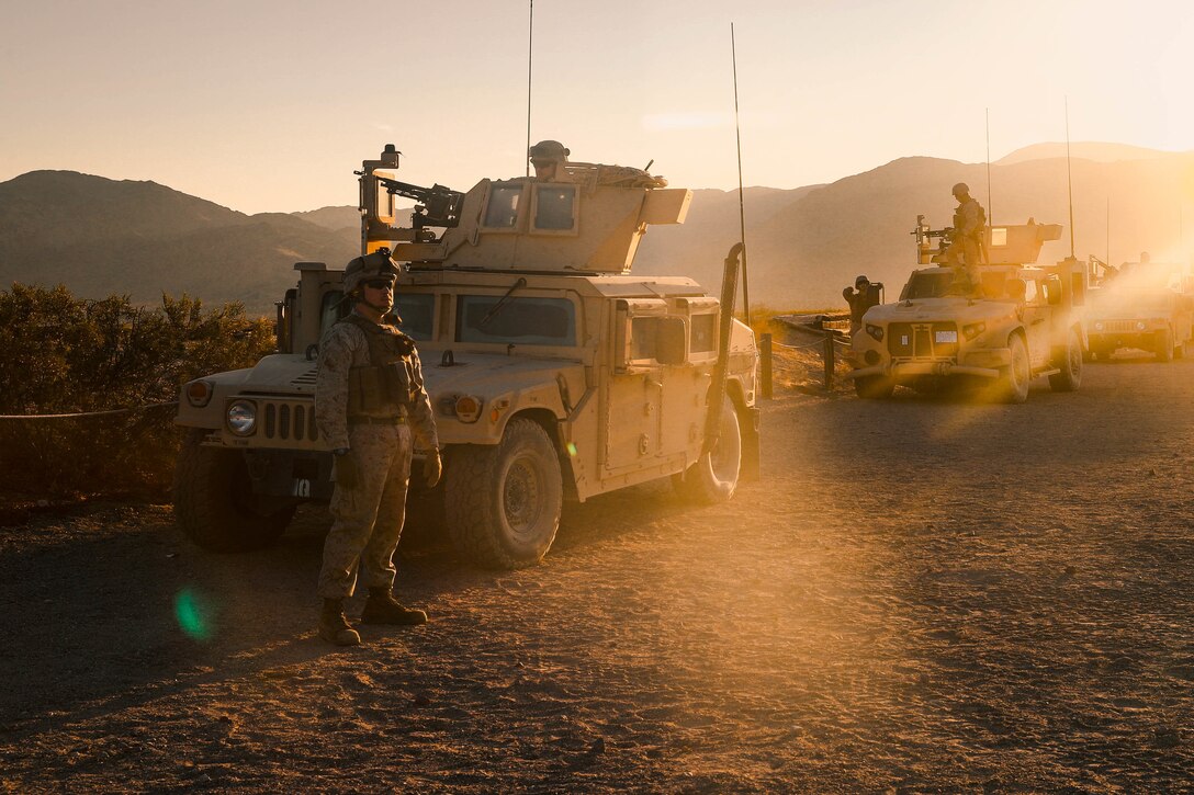U.S. Marines live fire training at Motorized Operator Training during Integrated Training Exercise 1-21 at Marine Air Ground Combat Center Twentynine Palms, Calif., Oct. 6.