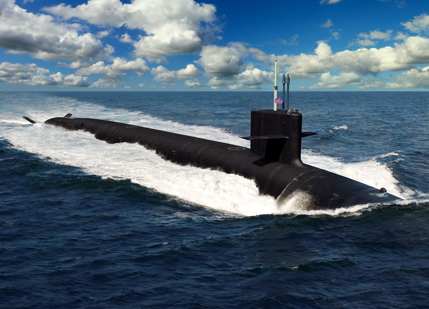 An artist rendering of the future Columbia-class ballistic missile submarines.