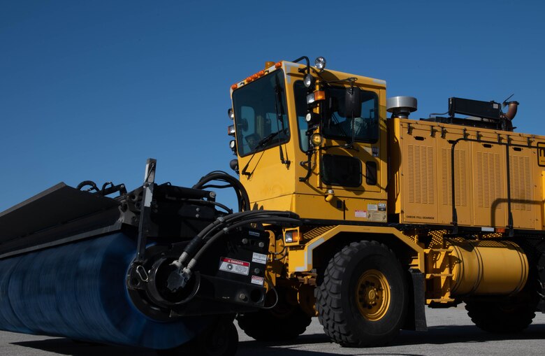 Man drives a tractor.