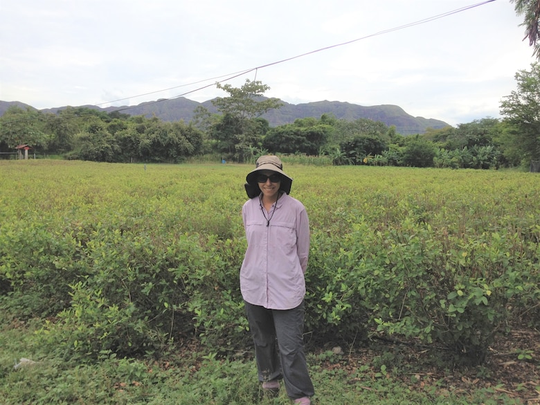 Dr. Sarah J. Becker, a physical scientist at the U.S. Army Engineer Research and Development Center’s Geospatial Research Laboratory (ERDC-GRL), posed in Colombia where she and other ERDC-GRL personnel collected ground-based hyperspectral data on native plants to determine if spectrally separable signatures between the different plants could be determined.