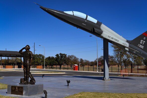 Maintenance Man statue and T-38 Talon