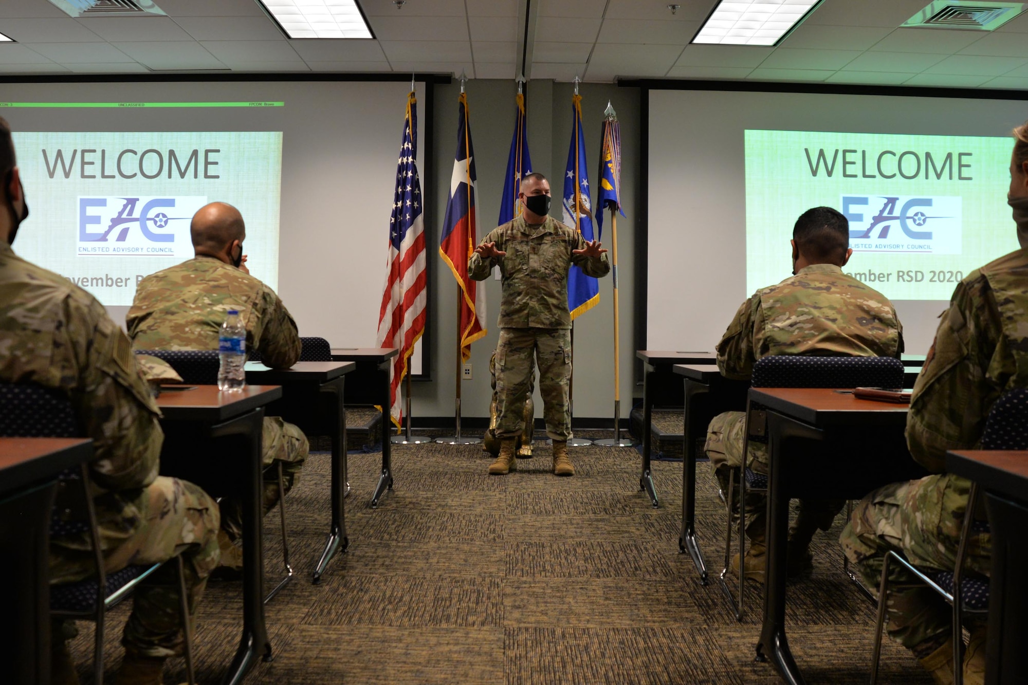 Enlisted leadership speaks to 136AW Airman