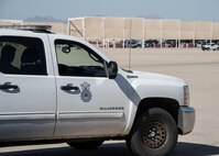 A photo of a vehicle on the flight line