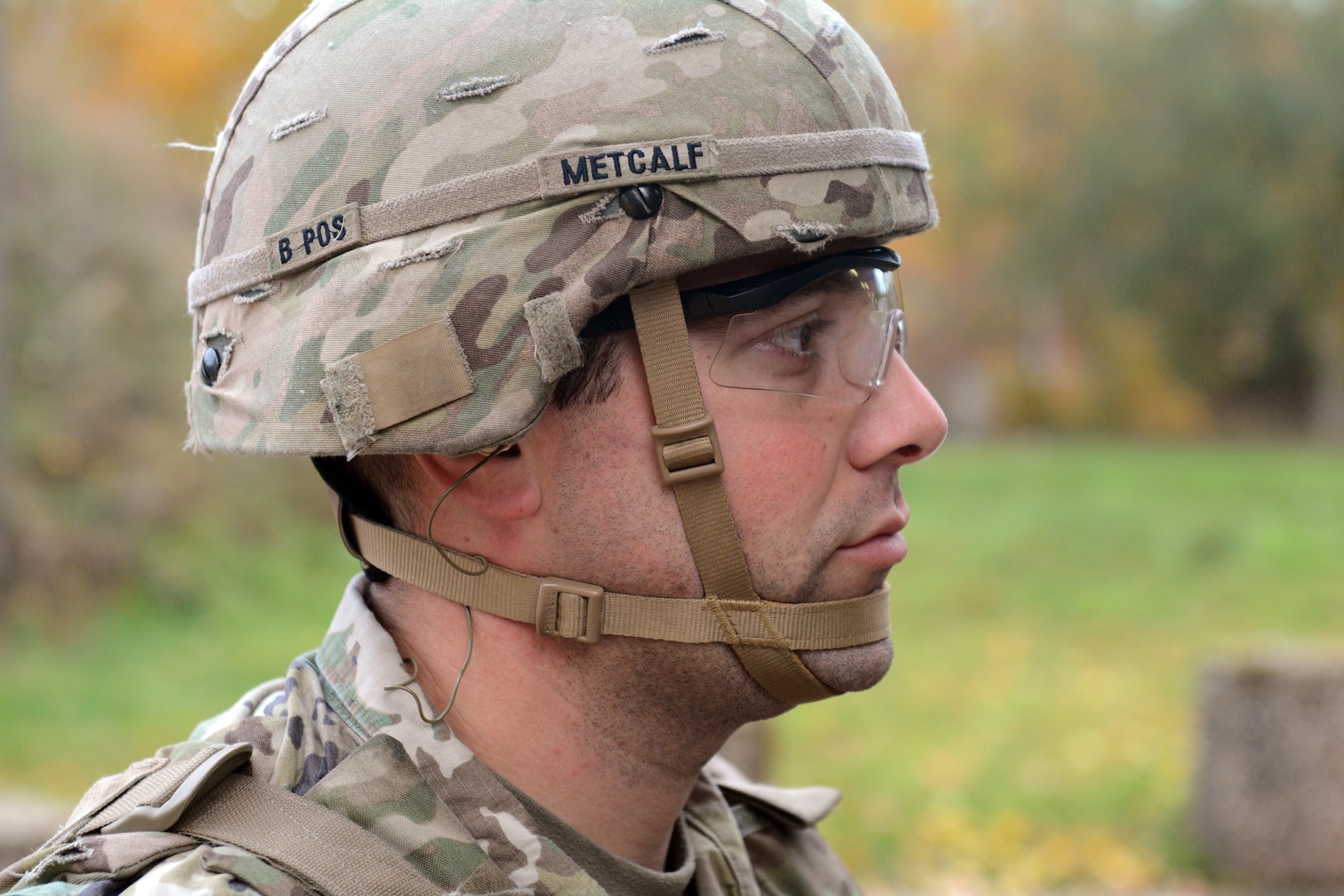 Sgt. Michael Metcalf, assigned to U.S. Army Medical Department Activity-Bavaria, awaits instructions before the weapons qualification portion of the Regional Health Command Europe Best Medic competition Nov. 3 and 4 in Baumholder.  Metcalf was one half of the team that earned the Best Medic title.