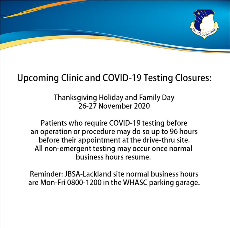 Samhs 2020 Thanksgiving Closures 59th Medical Wing Article Display