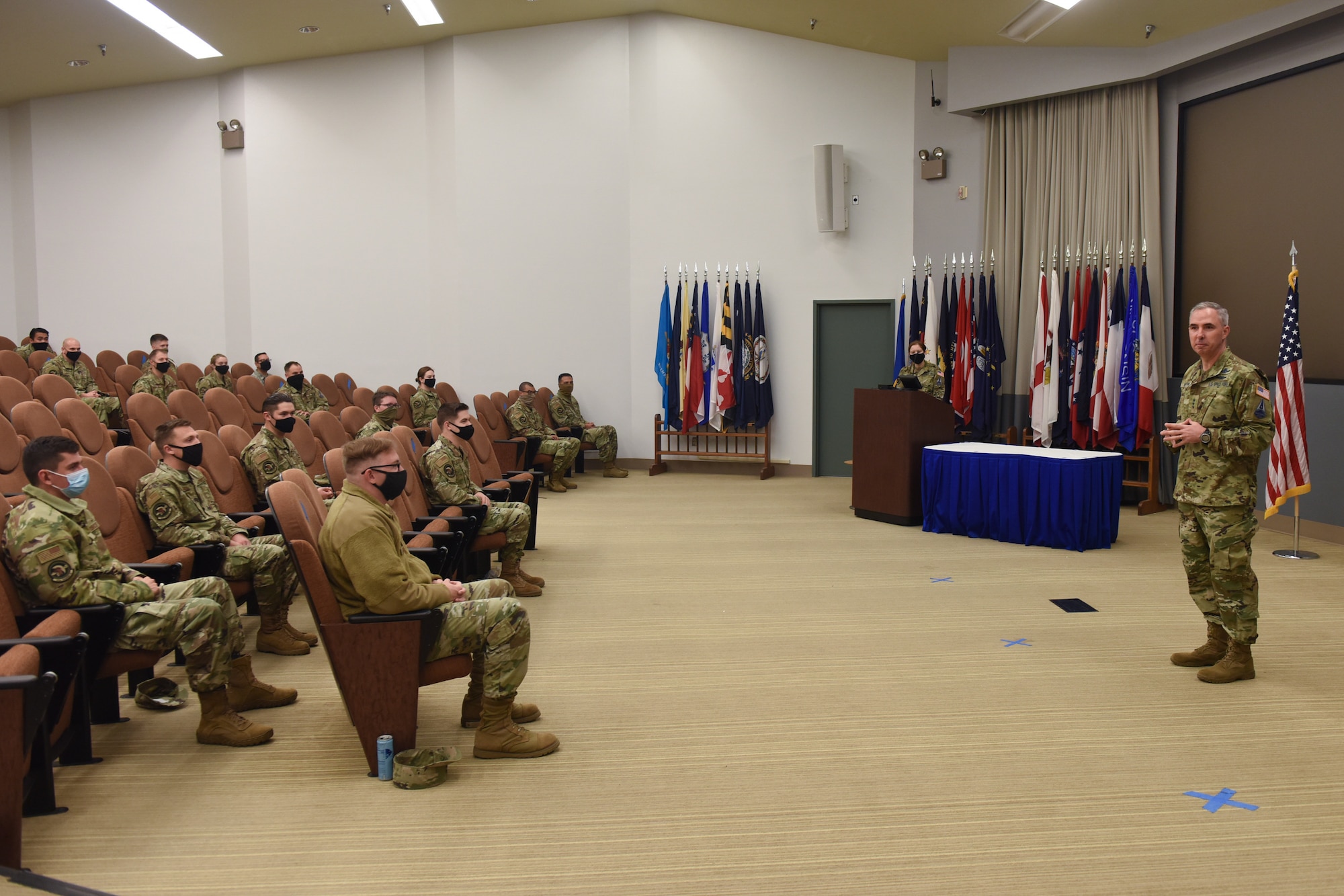 Photo of General Whiting briefing students