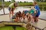 Kids exploring at Nahant Marsh