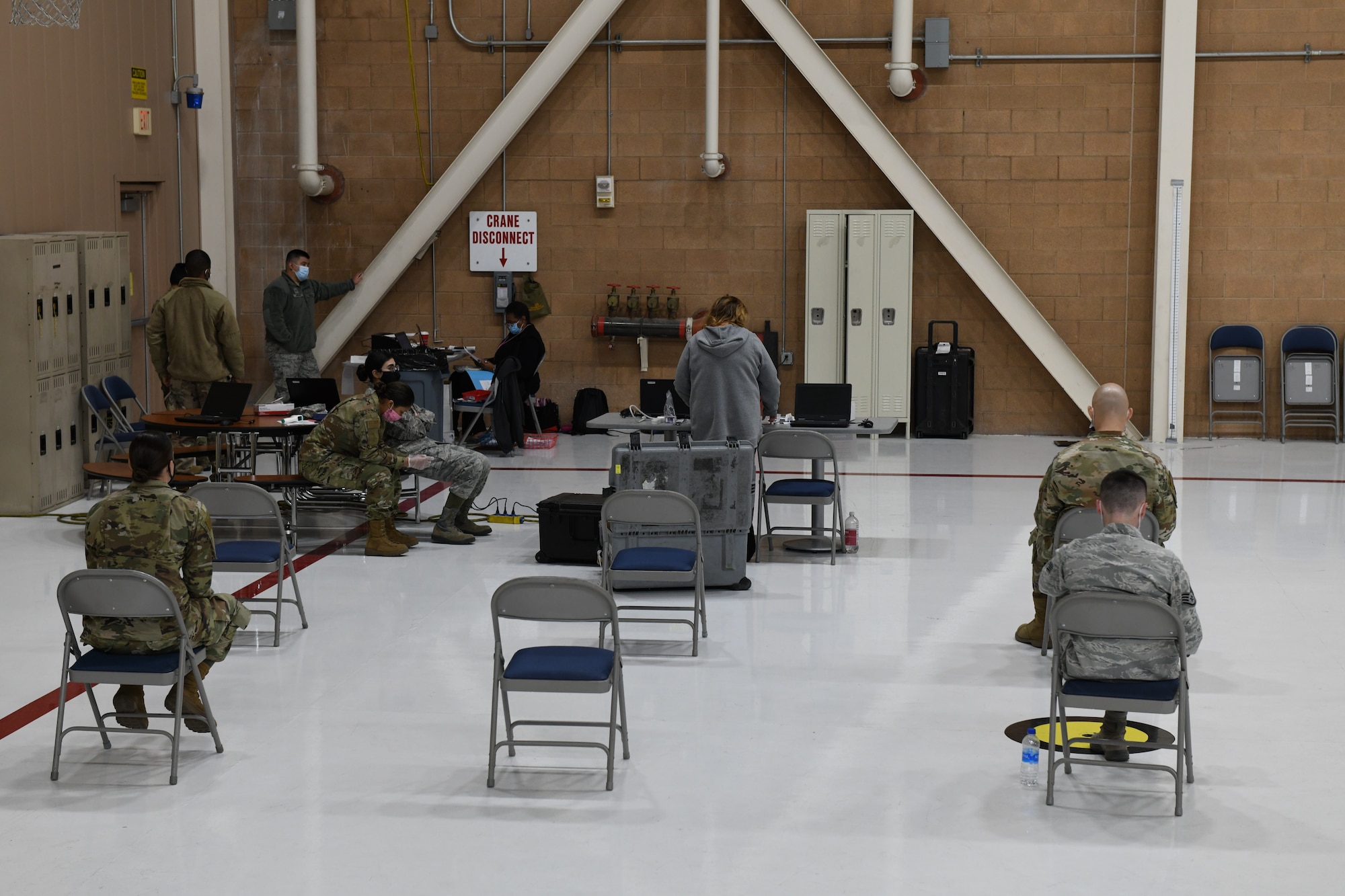 Logistics Health Incorporated helps 926th Aerospace Medical Squadron conduct physical health assessments as the migration over to Military Health System Genesis continues during the November Unit Training Assembly, Nov. 7, Nellis Air Force Base, Nev. (U.S. Air Force Photo by Senior Airman Brett Clashman)
