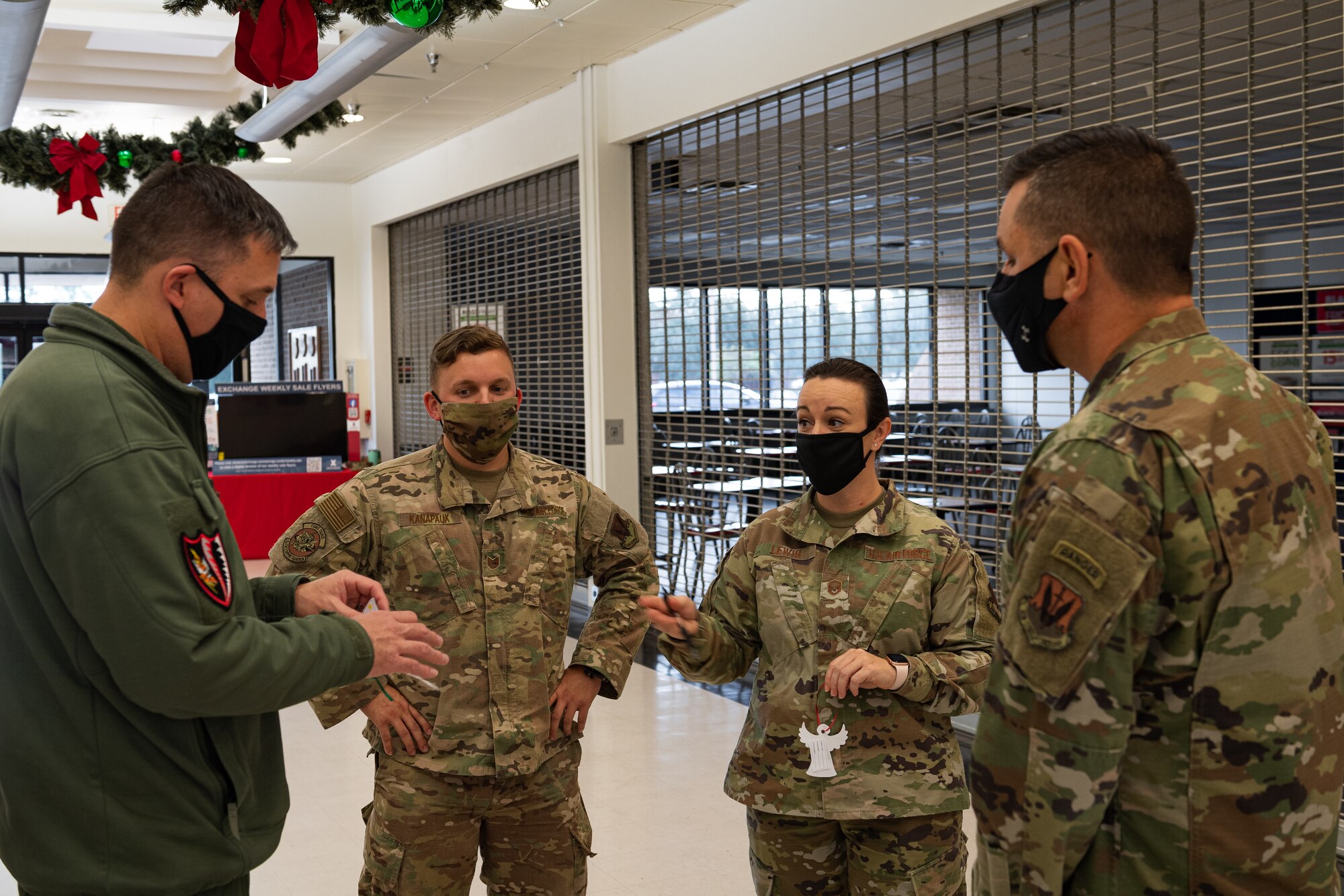 A photo of an Airman speaking with 23d Wing leadership