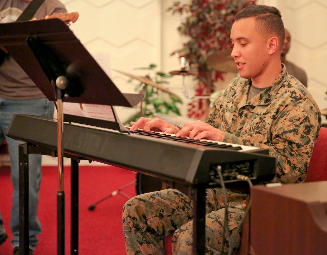 It has been seven years since regular Sunday services have taken place within the chapel at Marine Corps Logistics Base Albany. The groundwork is being set for bringing these services back, beginning with a service set for 10:30 a.m., Nov. 22.
Navy Chaplain Cmdr. Harvey Macklin is inviting those who are able to come to the service to attend on Sunday. (U.S. Marine Corps photo by Jennifer Parks)