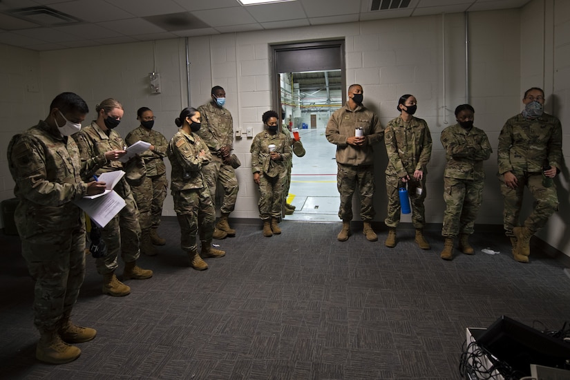 316th Legal Office personnel observe 316th Security Forces personnel responding to a training scenario at Joint Base Andrews, Md., Oct. 30, 2020. The training allowed multiple agencies to work together during a simulated sexual assault emergency response.