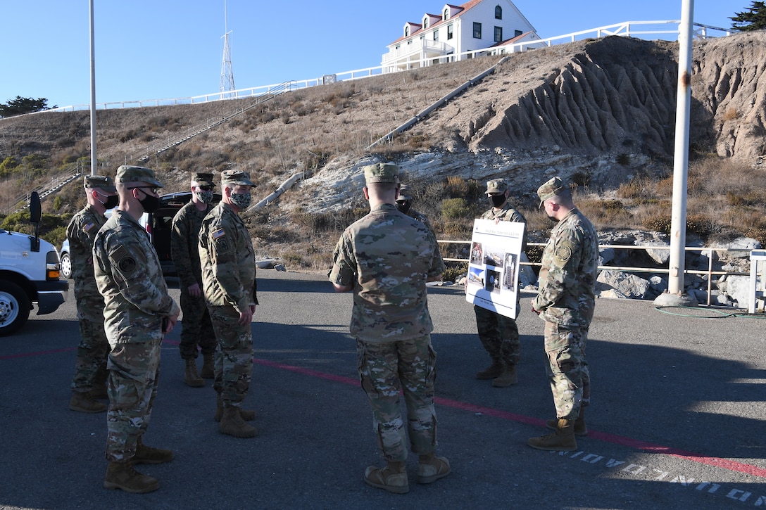 United States Space Command leadership and base leadership receive a briefing about the Space Launch Complex 6 Sea Port Nov. 16, 2020, at Vandenberg Air Force Base, Calif.