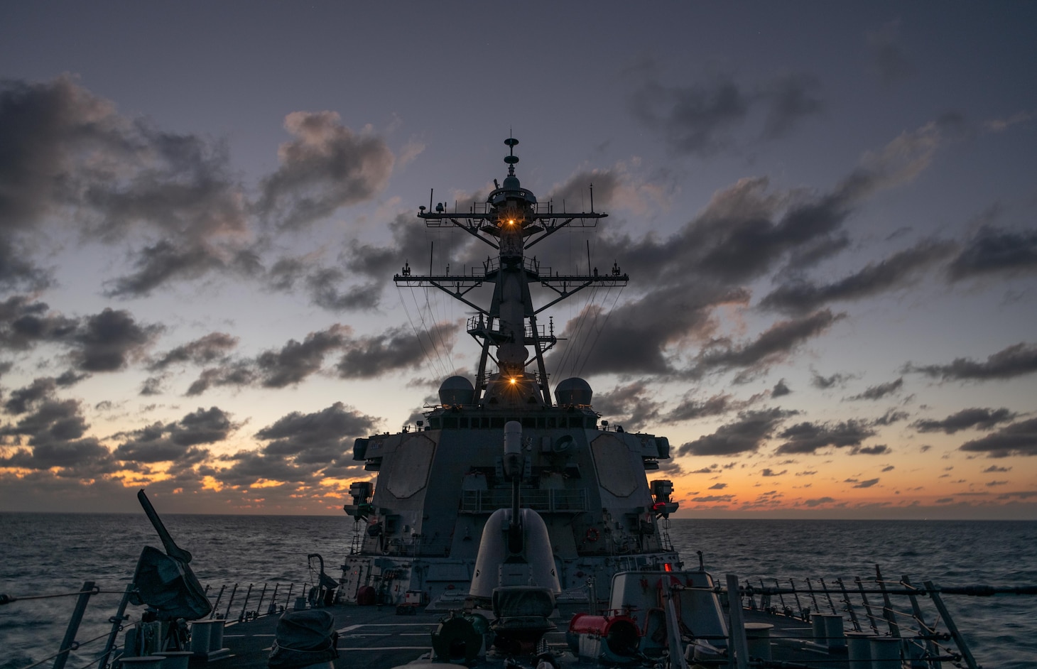 TAIWAN STRAIT (Nov. 20, 2020) – The Arleigh Burke-class guided-missile destroyer USS Barry (DDG 52) conducts routine underway operations in the Taiwan Strait. Barry is assigned to Destroyer Squadron (DESRON) 15, the Navy’s largest forward-deployed DESRON and the U.S. 7th Fleet's principal surface force, forward-deployed to the U.S. 7th Fleet area of operations in support of a free and open Indo-Pacific. (U.S. Navy photo by Lieutenant Junior Grade Samuel Hardgrove)