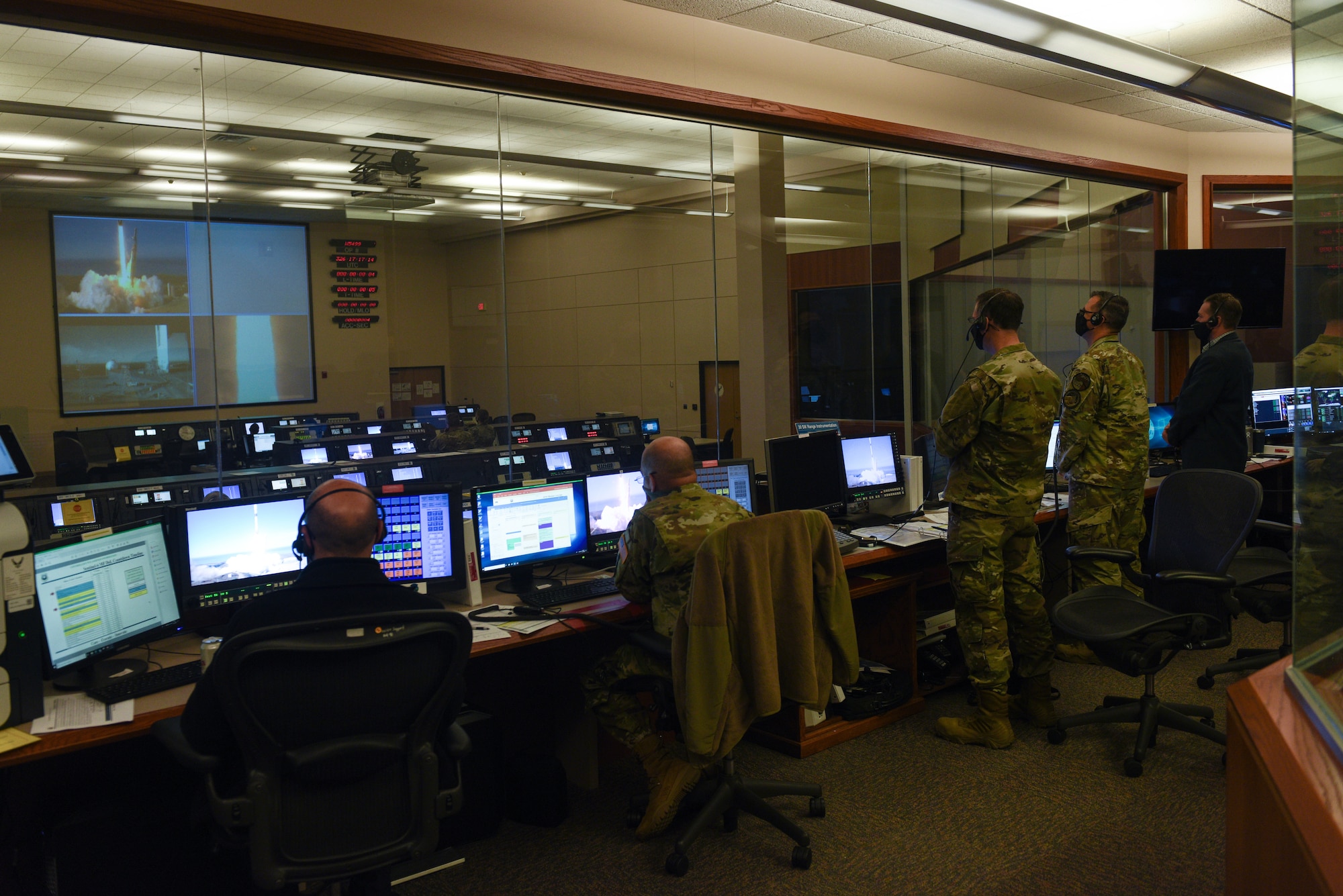 Photo of command team watching launch