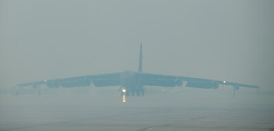 A B-52H Stratofortress  on the flightline on Nov. 20, 2020, at Minot Air Force Base, North Dakota. (U.S. Air Force photo by Airman 1st Class Jesse Jenny)