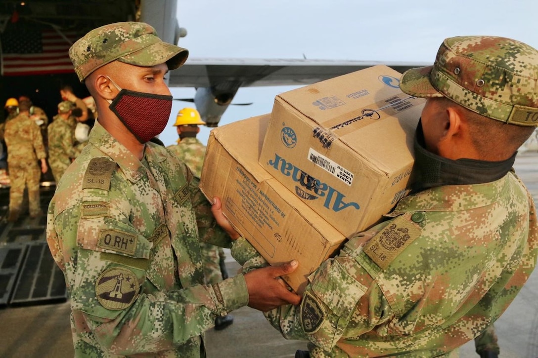 A U.S. Air Force C-130 transported 68 Colombian Army Soldiers to the Colombian island of San Andrés to support post-Hurricane Iota lifesaving and disaster-relief operations in the nearby Colombian island of Providencia.