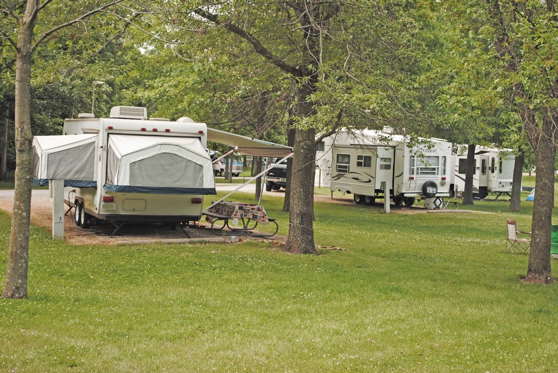 Camping Units set up in Wallashuck Campground