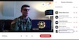 man in army uniform on web chat with other people.