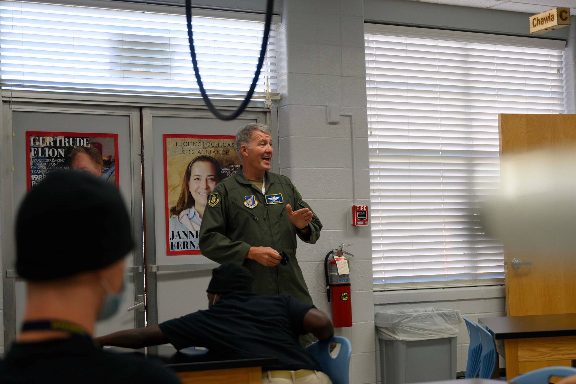 General VanHoy speaks as students listen.