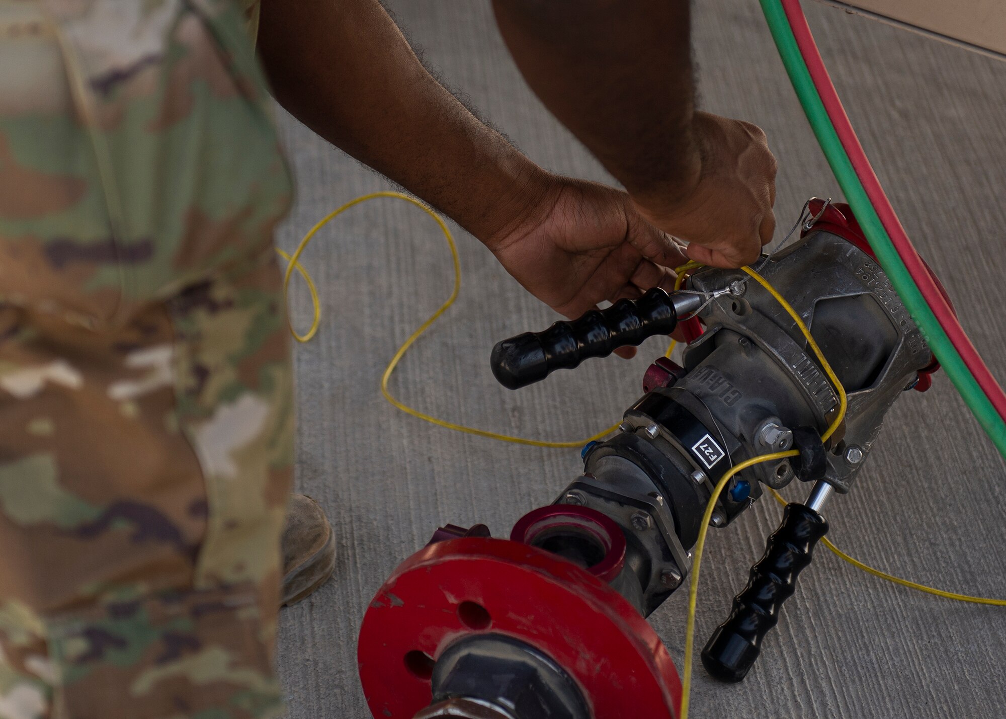 The 380th Expeditionary Logistics Readiness Squadron conducted hot-pit refueling in support of 332nd AEW aircraft maintainers to enable rapid air operations within the U.S. Central Command area of responsibility.