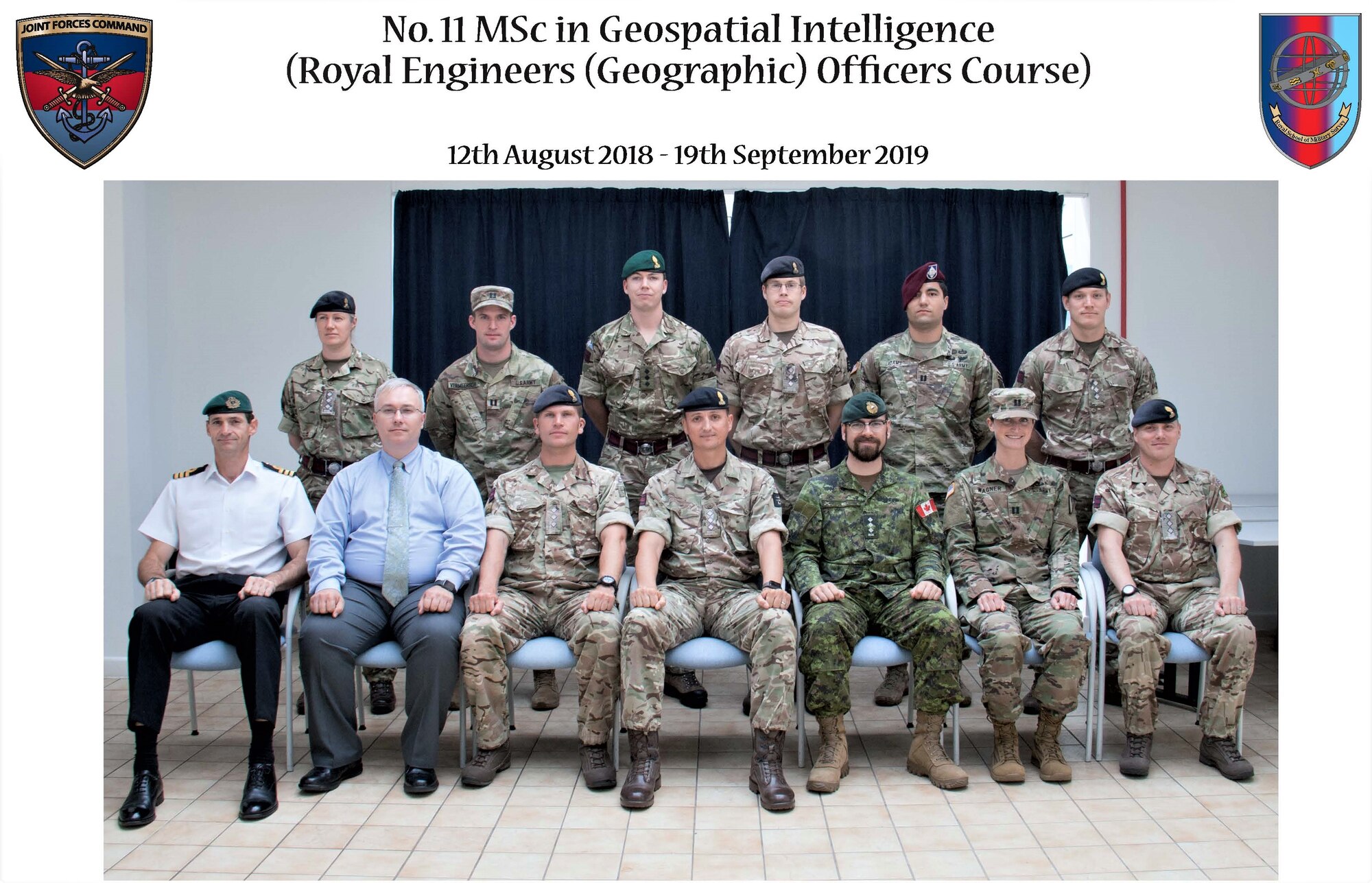 Group photo of Royal School of Military Survey students
